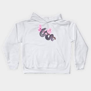 Pink Sakura Viper: Black Kids Hoodie